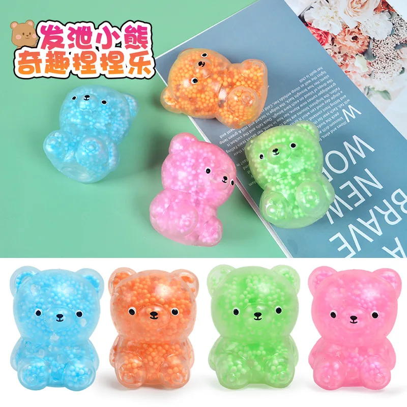 Urso dos desenhos animados espuma de ar espremer pitada brinquedo para crianças adulto alívio do estresse ventilação bola sensorial bonito animal mole fidget presente engraçado