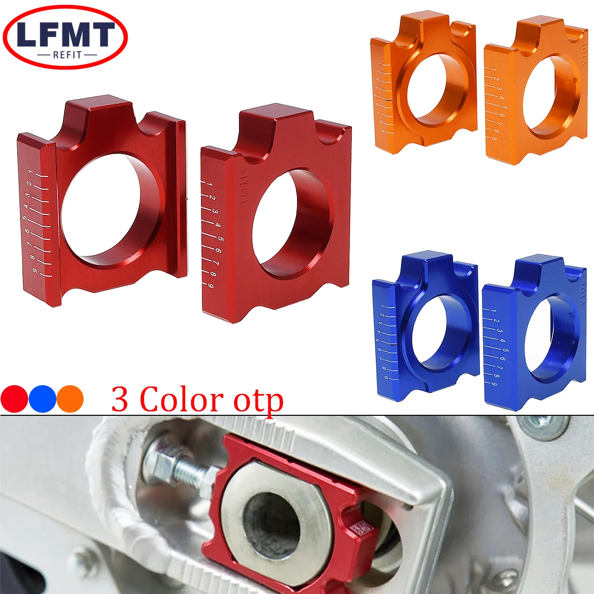 

Motorcycle CNC Rear Chain Adjuster Axle Blocks For HONDA CRF250R CRF450R CRF250X CRF450X CRF250RX CRF450RX CR 125 250 CRF X R RX