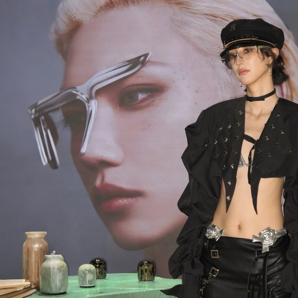 SylCue المسامير الديكور سترة امرأة الخريف الاتجاه كم كامل غير النظامية هيم السرة يتعرض الساخن الفتيات شارع العليا نمط الملابس