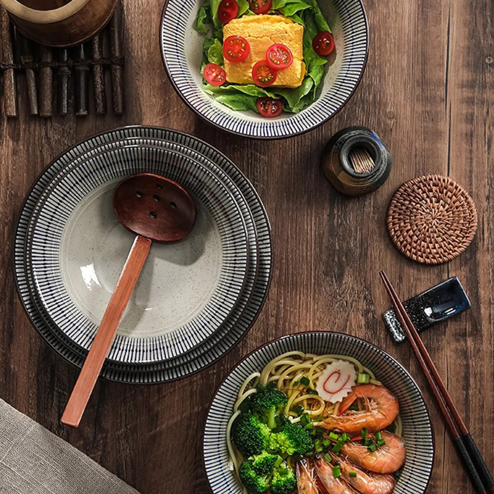 

1Pcs Ceramic Soup Bowl Assorted Color Non-Slip Household Tableware for Noodles Salads Pasta Soup