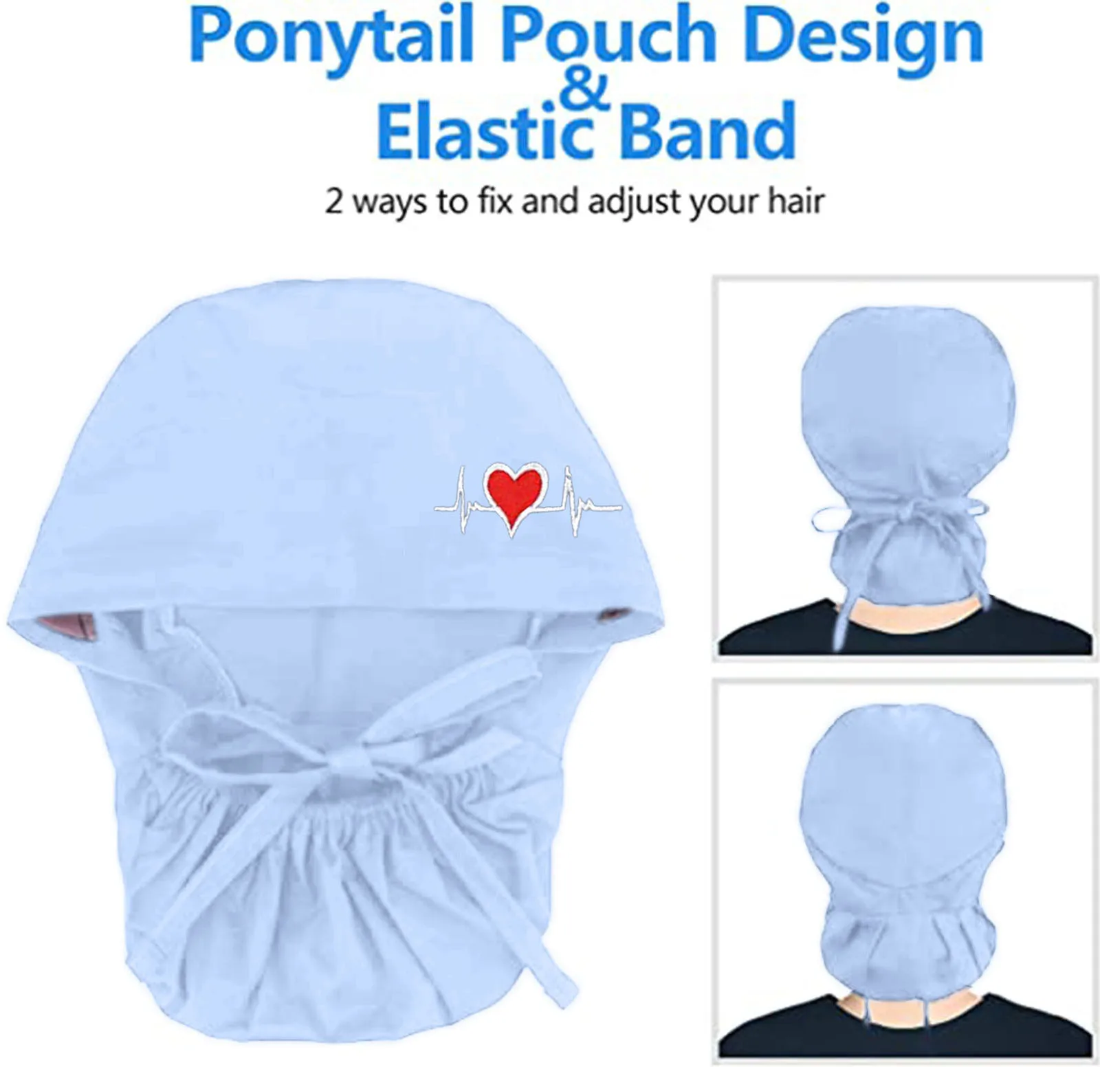 Bouffant Scrub Cap with Sweatband - Button-Fastened Medical Hat for Nurses, Surgeons & Healthcare Professionals (Unisex Design)