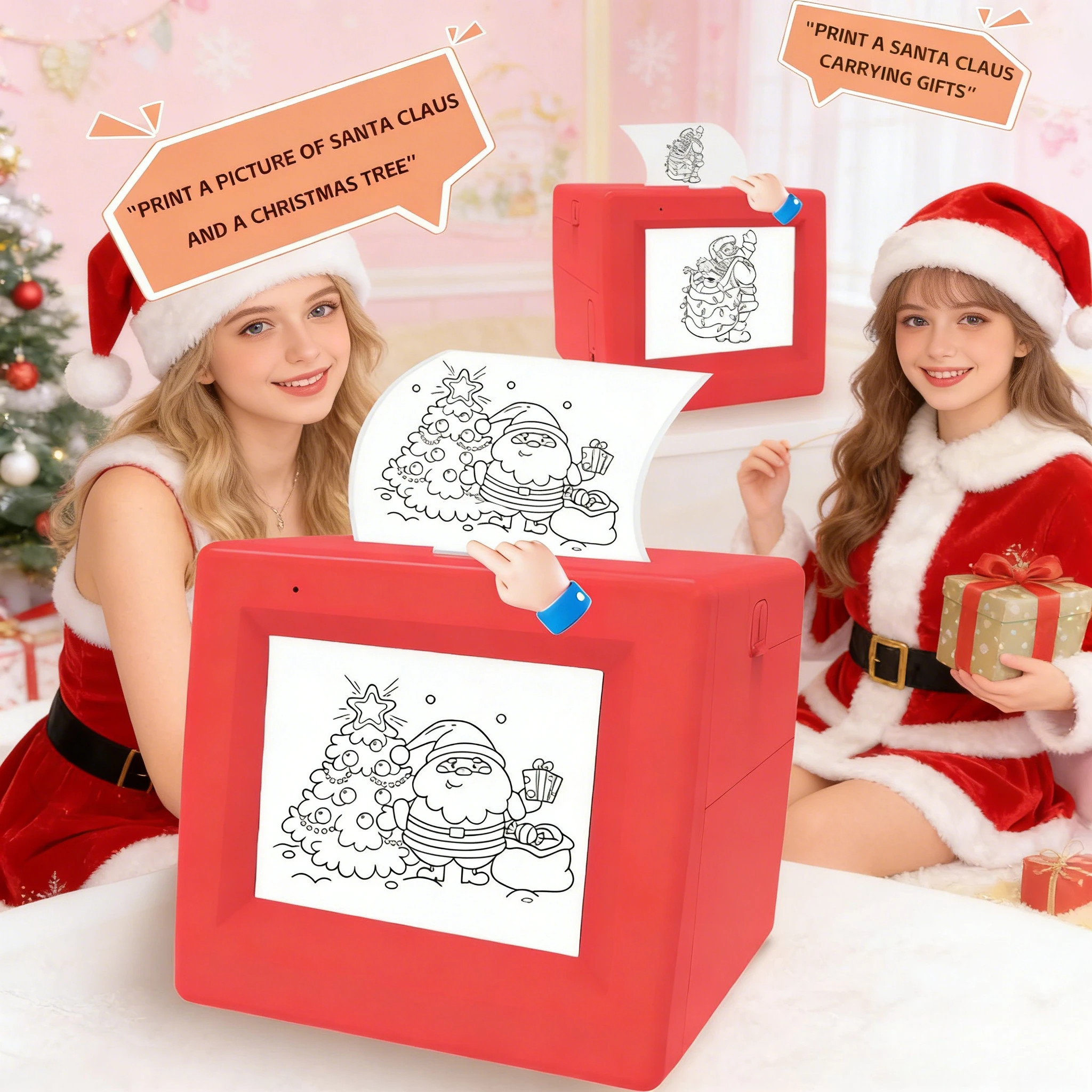 

Портативный мини-принтер AI с голосовым управлением: воплощение творчества, беспроводной Wi-Fi, для детского творчества и DIY-рисования, прочный