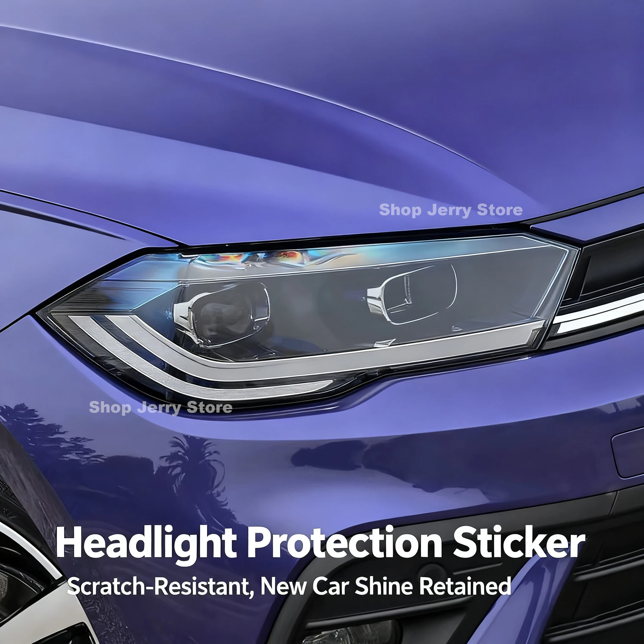 

Headlamp Smoked Black Tint Anti-Scratch Protective Film For VW POLO 2021-2023 Car Headlight Protective Film TPU Stickers