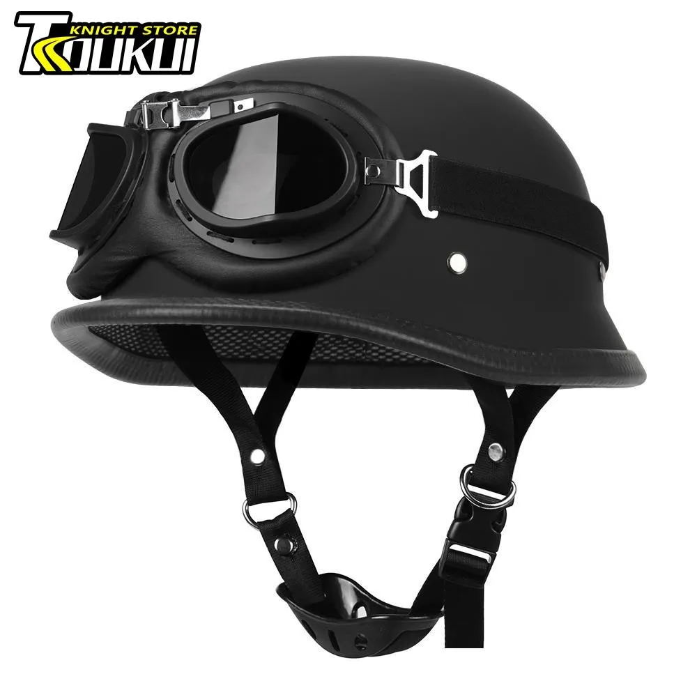 Casque de moto rétro pour hommes et femmes, casque de moto vintage allemand, certification DOT, demi-casque, puzzles de mode