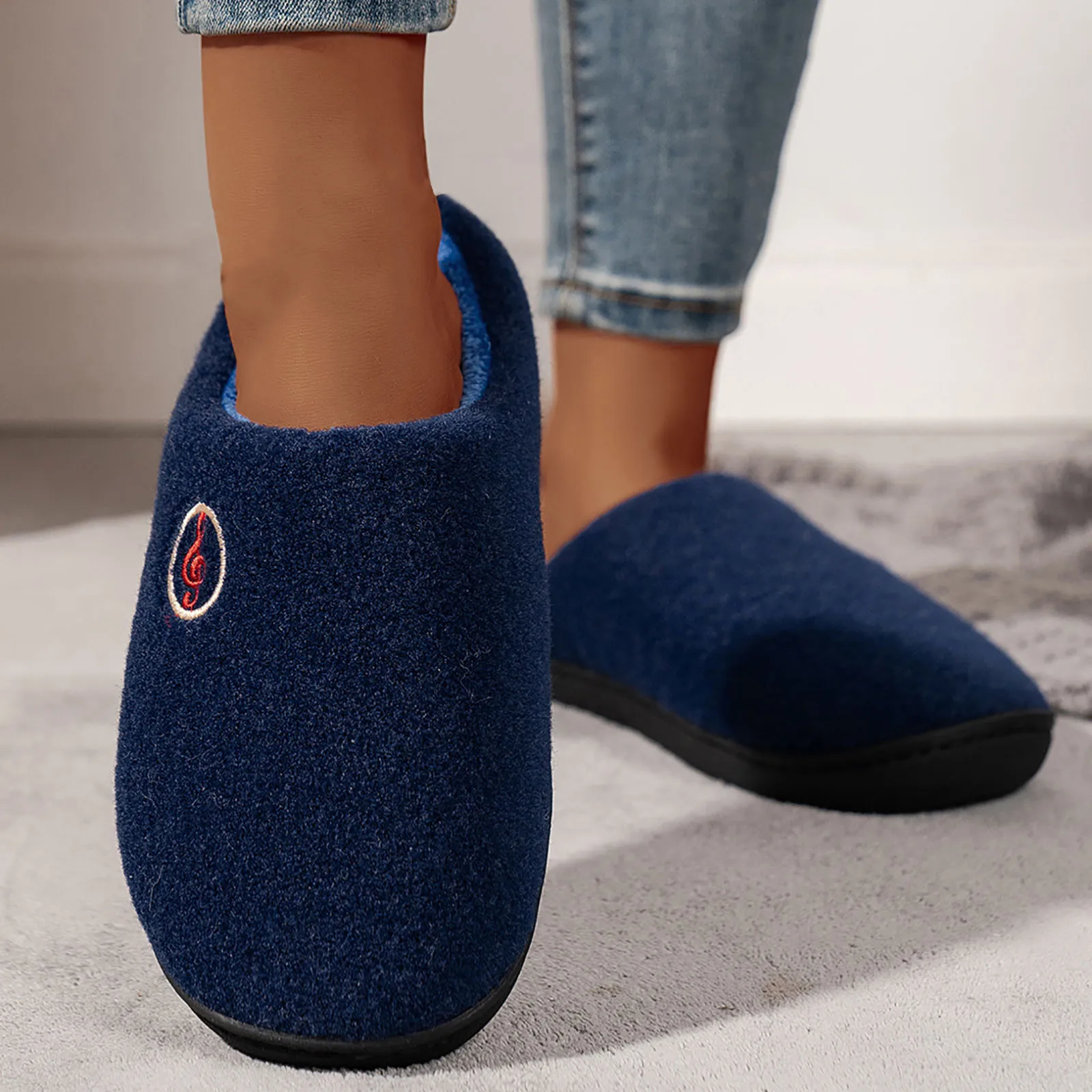 Winter Home Fur Slippers for Women Solid Color Thicked Plush Couple Slipper Shoes Woman Soft Sole Keep Warm House Shoes Slides