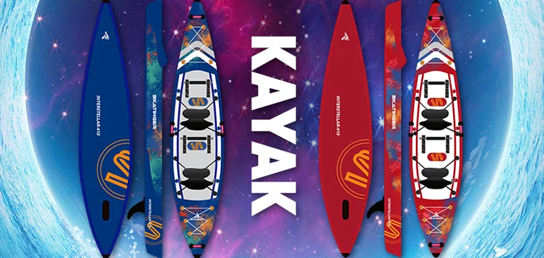 for skatinger  kayak 490cmx84cm with pedals fishing kayaks rigid performance DWF material 3 persons