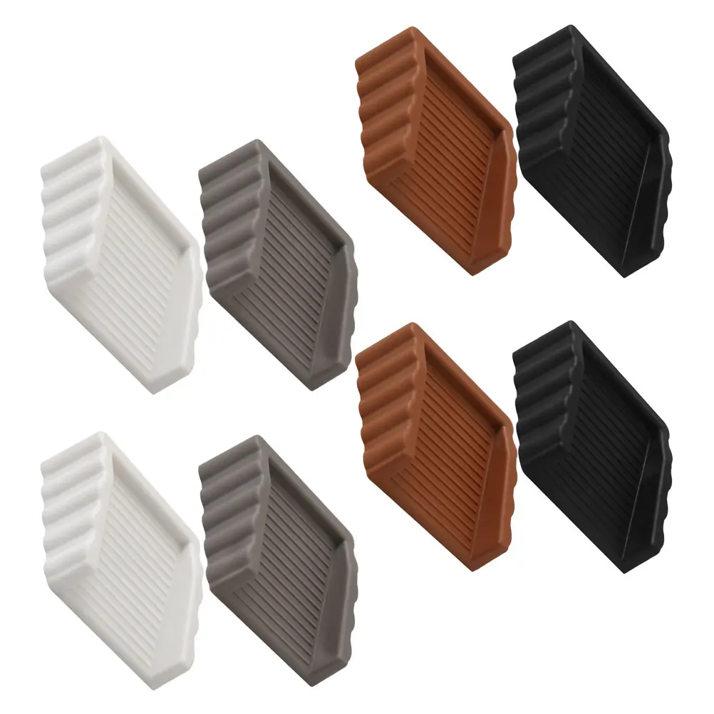 

8 Pcs Door Stops Wedge Stopper Security Bedroom Floor Anti Collision TPR Door Supply Windproof Scratch Prevention