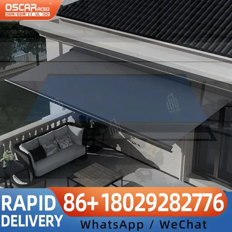 

Retractable Outdoor Full Cassette Motorized Sensor Awning for Doors and Windows Box Style Hard Shell Ideal for Patios Gardens Ba