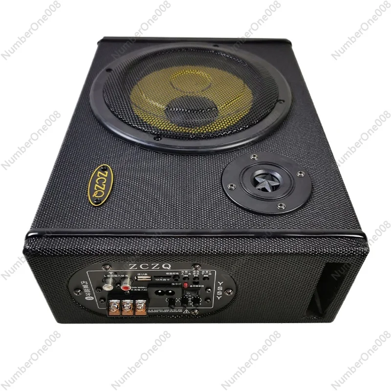 Eight Inch Slim High-end Car Mounted Subwoofer 12V24V220V Remote Control Card Bluetooth Car Audio System