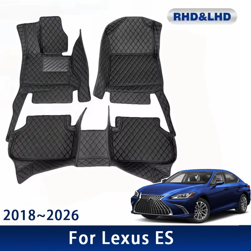 

Автомобильные коврики для Lexus ES 350, 300h, 250, гибридный топливо 2018 ~ 2026, индивидуальные автомобильные накладки на ножки, кожаный ковер, аксессуары для интерьера 2025