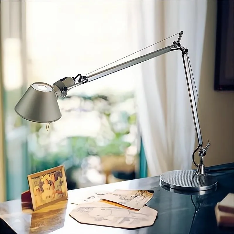 Imagem -03 - Personalidade Nórdica Criativa Folding Table Lamp Trabalho de Escritório Bedside Desk Reading Telescopic Rocker Arm Long Arm Table Light