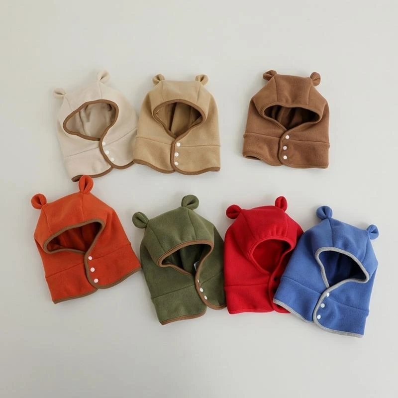 090B Soft Baby Bonnet Cap Newborn Infant Baby Cap Thickened Hat Winter Hat Hat