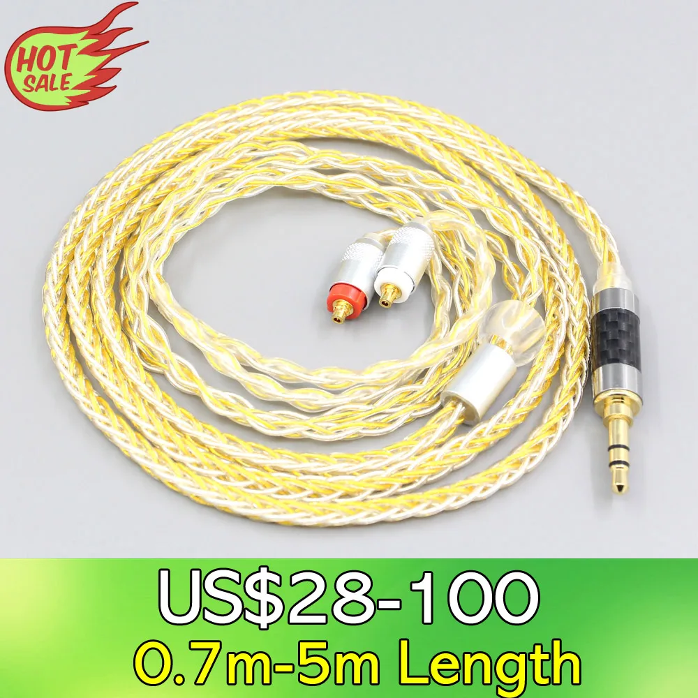 

LN007294 8 Core OCC Silver Gold Plated Braided Earphone Cable For Sony XBA-H2 XBA-H3 XBA-Z5 xba-A3 xba-A2