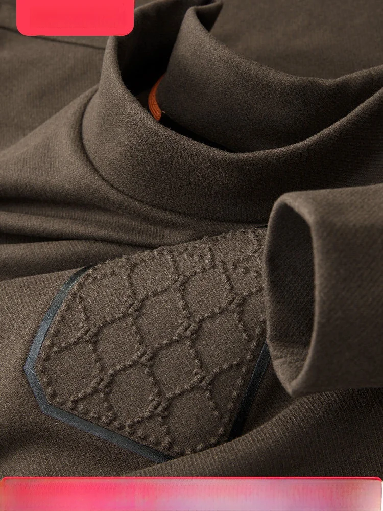 

Зимняя утепленная двусторонняя вельветовая футболка с высоким воротником для мужчин, длинная, повседневная, приталенная, термо, модная базовая футболка