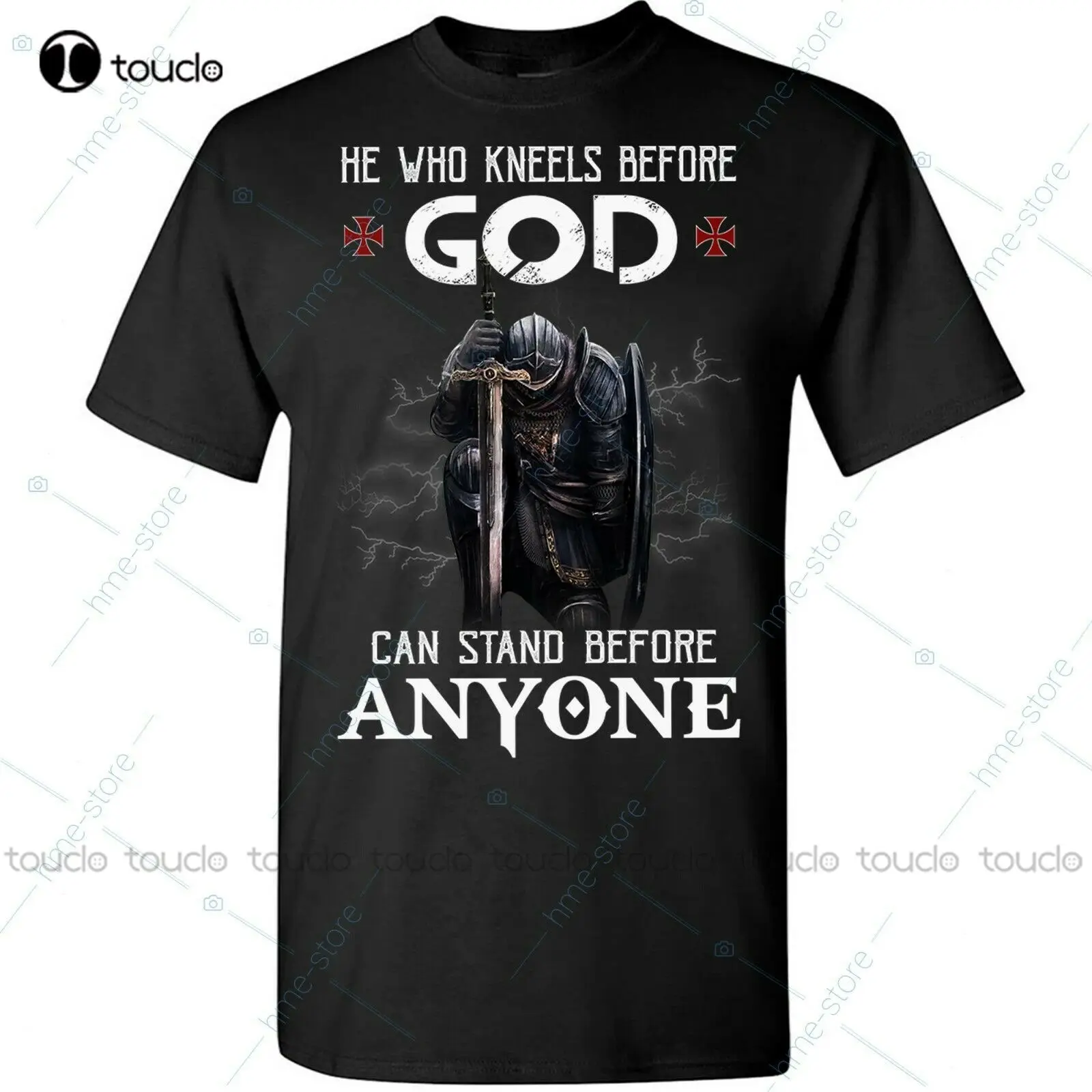 Christian Knight Templar T-Shirt Warrior Of Christ Crusader Tee Kneel Before God Mens 3Xl T-Shirts Digital Printing Tee Shirts