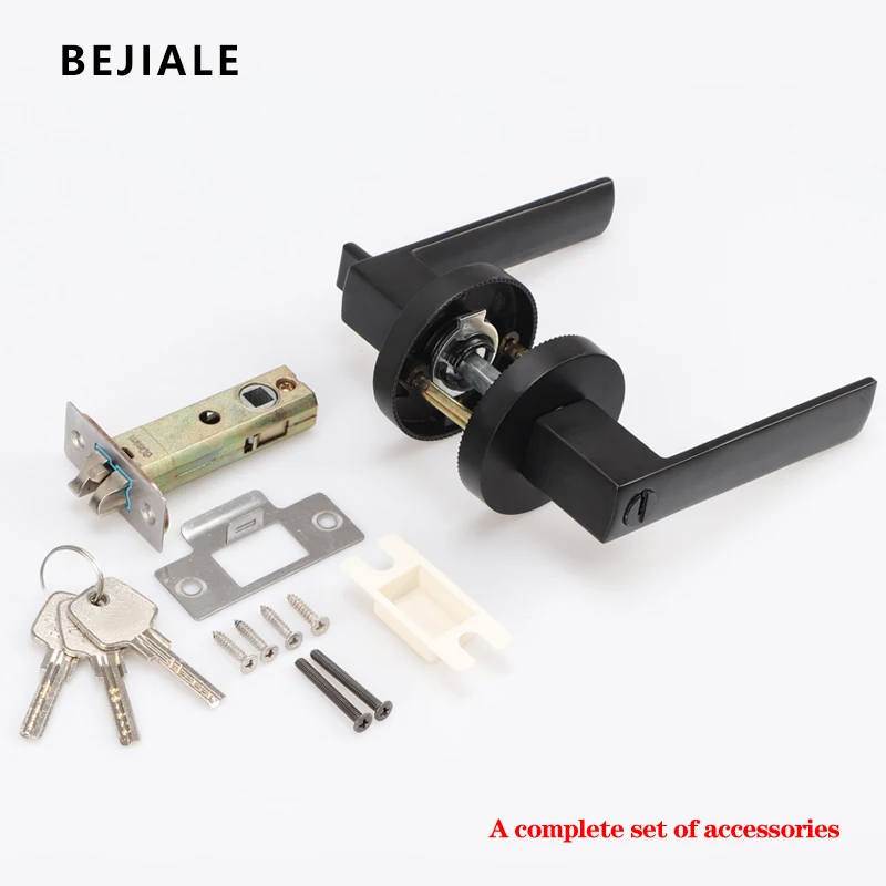 

Door Lock Bathroom Door Lock Interior Bedroom Universal Round Door Handle Triple Bar Gold Zinc Alloy Anti-theft Door Lock