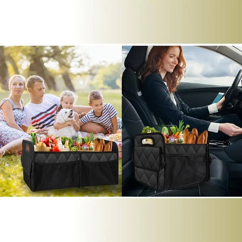 

Автомобильный органайзер для багажника с 6 карманами — автомобильное хранилище премиум-класса для седана/грузовика, органайзер для автоаксессуаров, складной M2J3