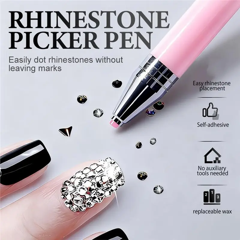 【TODAY-OnLY!】قلم شمع لفن الماس، حرفة أظافر جديدة قابلة لإعادة الملء 2025 مع قبضة مريحة، وردي متدرج