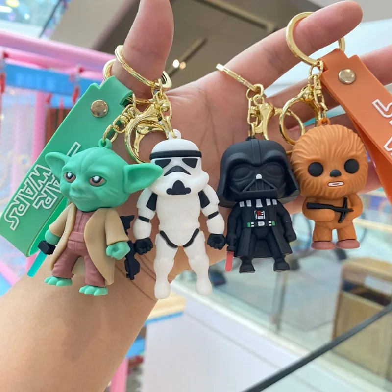 

New Star Wars Keychain Personalized Yoda Three-dimensional Cartoon Doll School Bag Ornaments Children's Gifts Christmas Gifts