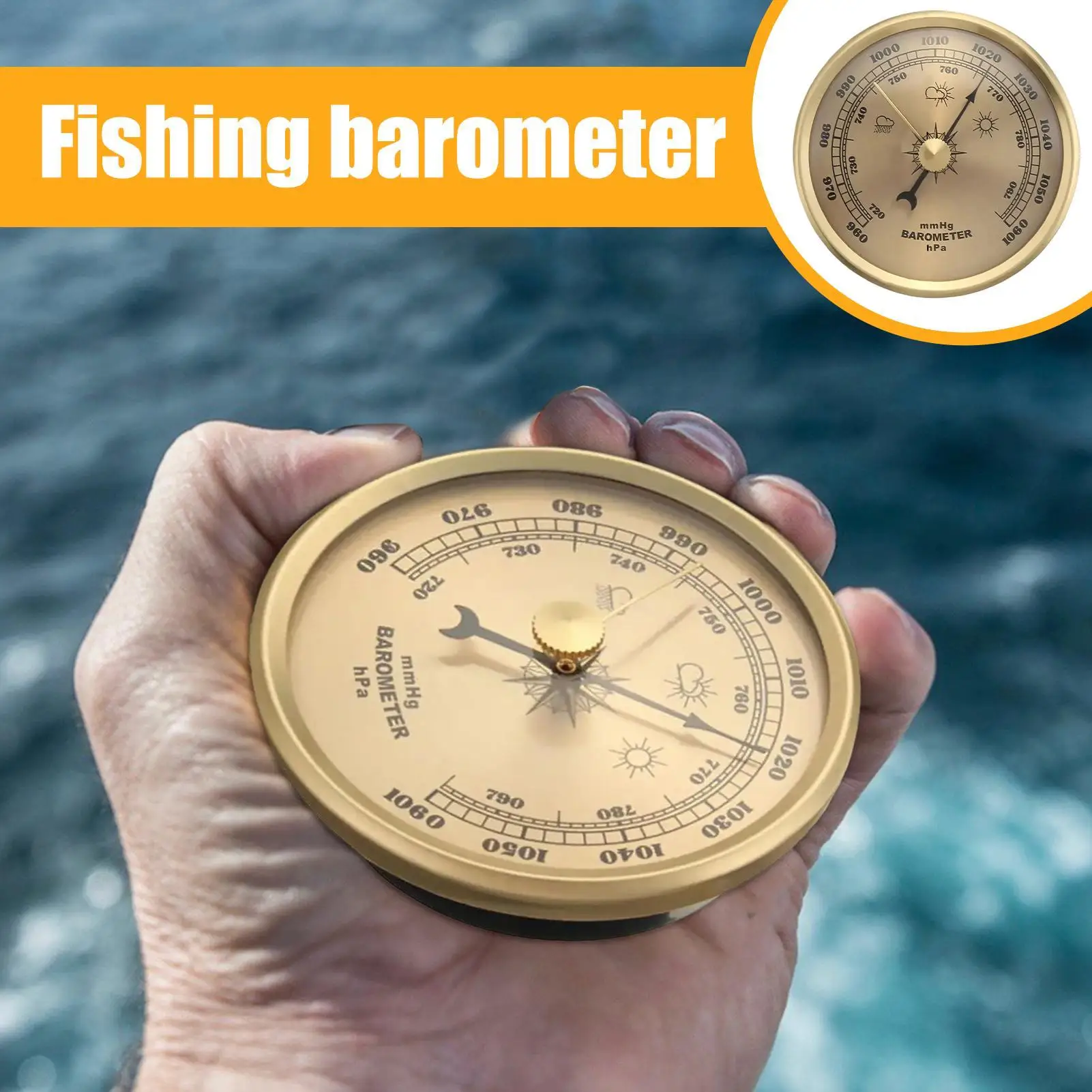 Aluminum Alloy Barometer Thermometer Hygrometer Gauge Tester Temperature Humidity Meter Precision Mechanical Home Office - view 6