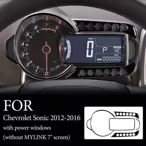For Chevrolet Sonic 2012 2013-2016 Car Speedometer Bezel Brand New ABS Gloss Black Safeguard Sticker Auto Interior Accessories