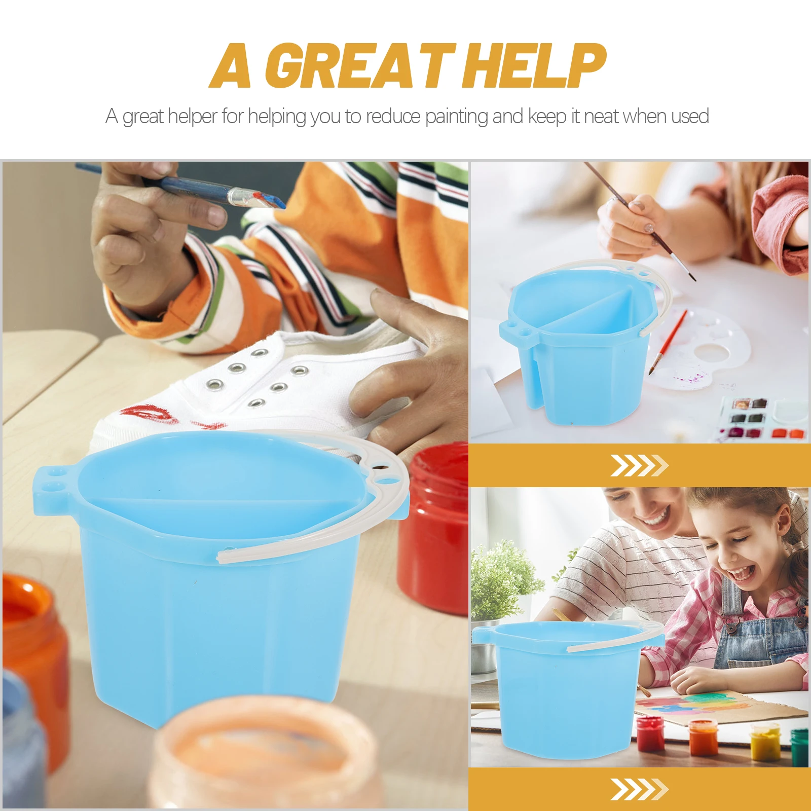 Paint Brush Washer Multifunctional Portable Watercolor Palette for Artists Kids Adults Reusable Handle Brush Cleaner Compact