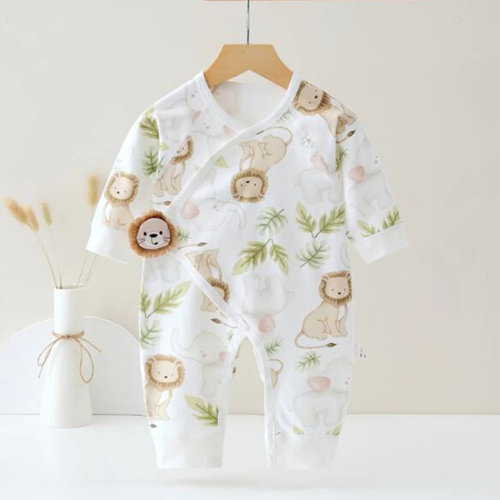 Baby Boy Jumpsuit Long Sleeve 100% Cotton Animal Print Spring Autumn Newborn Clothes 0-6 Months Baby Girl Romper