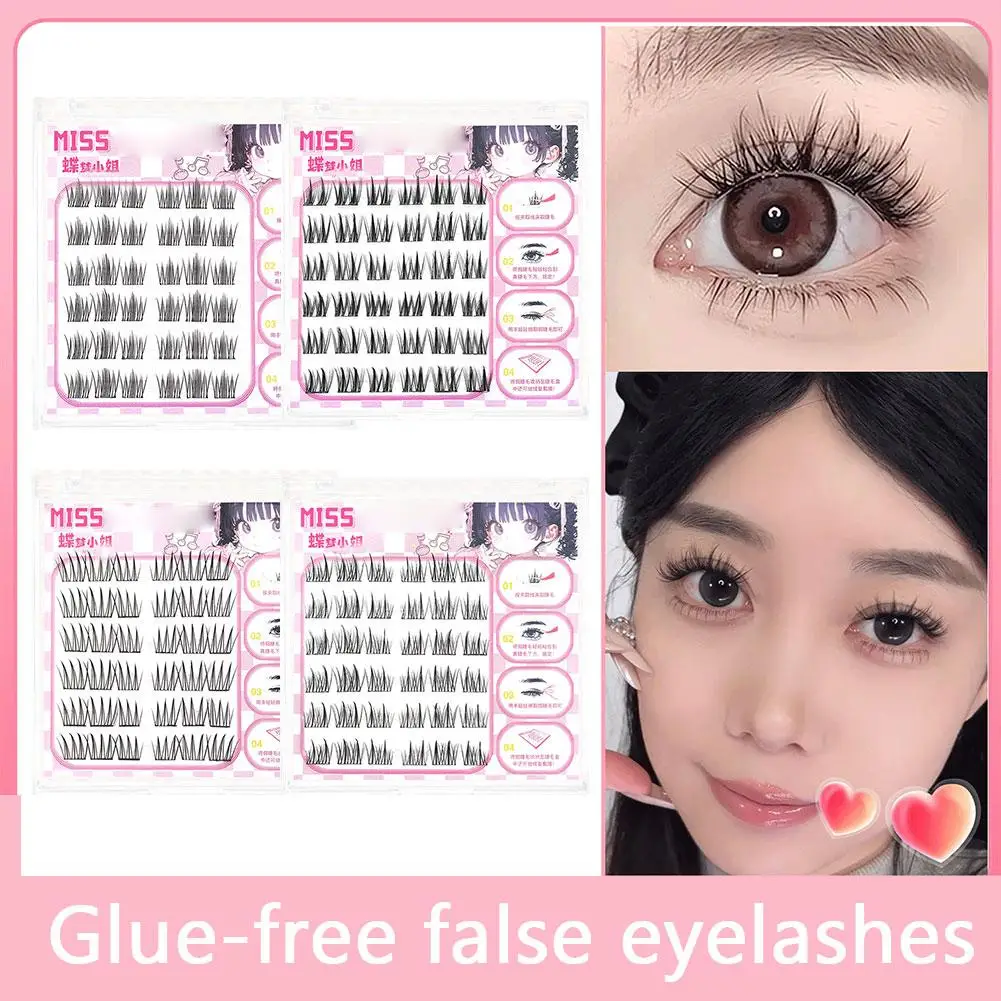Ciglia finte senza colla autoadesive naturali riutilizzabili Estensione ciglia fai da te Strumento per trucco ciglia finte segmentate dolci