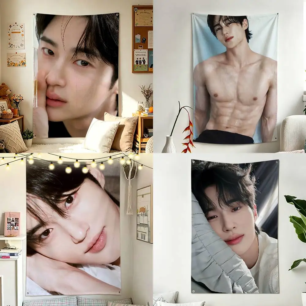 L-Lovely B-Byeon Woo-seok S-Sunjae Home Decor Wall Hanging Vertical Flag Indoor Outdoor Background Tapestry