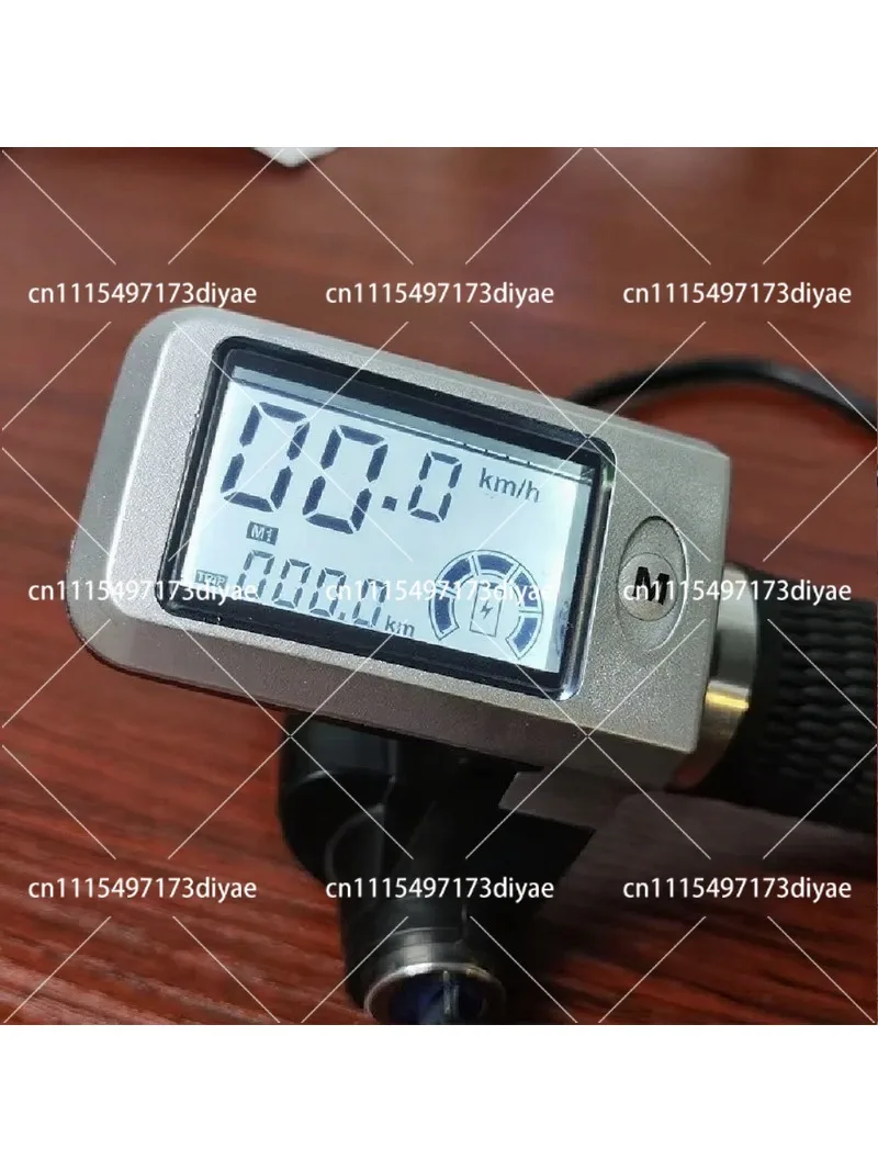 Electric Scooter LCD Throttle Handlebar Accelerator with Speed Voltage Mileage Display and Key Lock