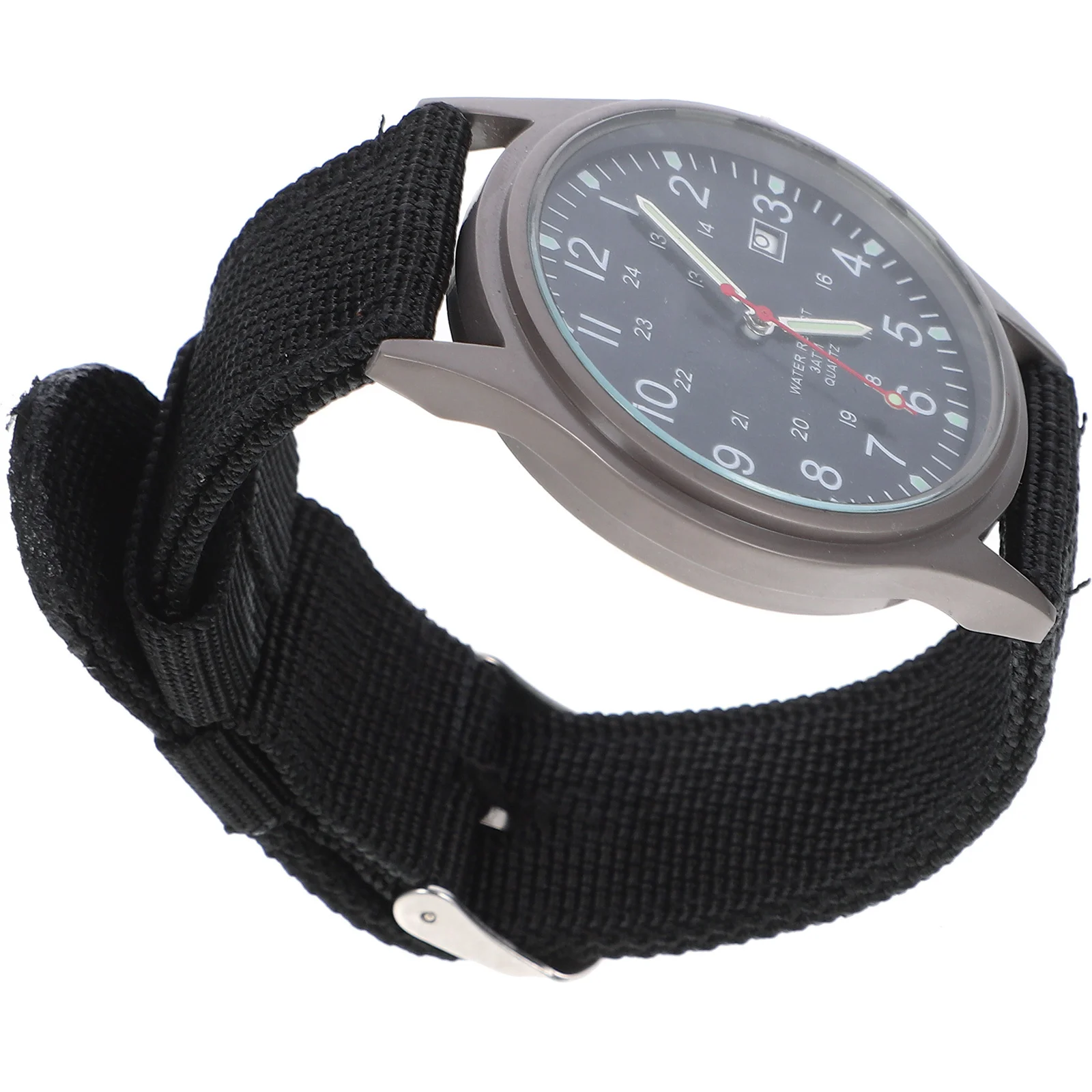 

1Pcs Quartz Black Canvas Band Men Watch Military Style Calendar Dial Durable Fashion Wristwatch Men Quartz Watch