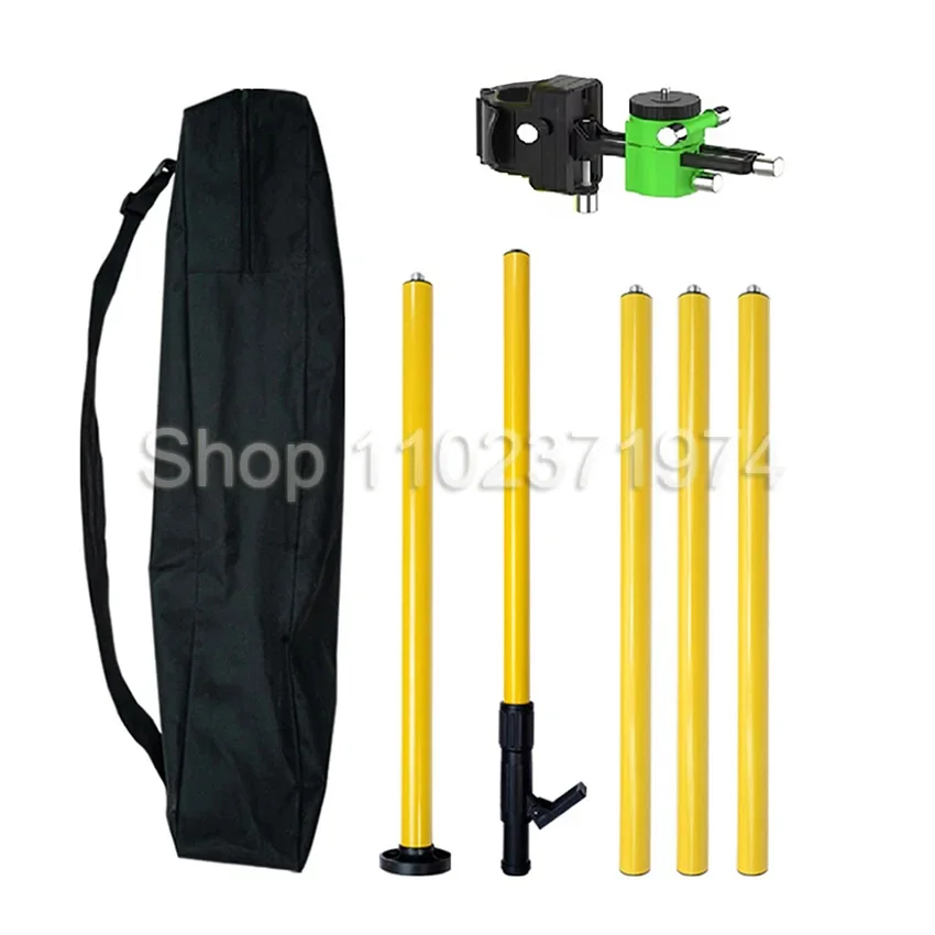 Max 4.2m Height Adjustable Line Leveler Stand Bar Telescopic Pole Bracket Thread Lift Extend Holder for Laser Level Rod