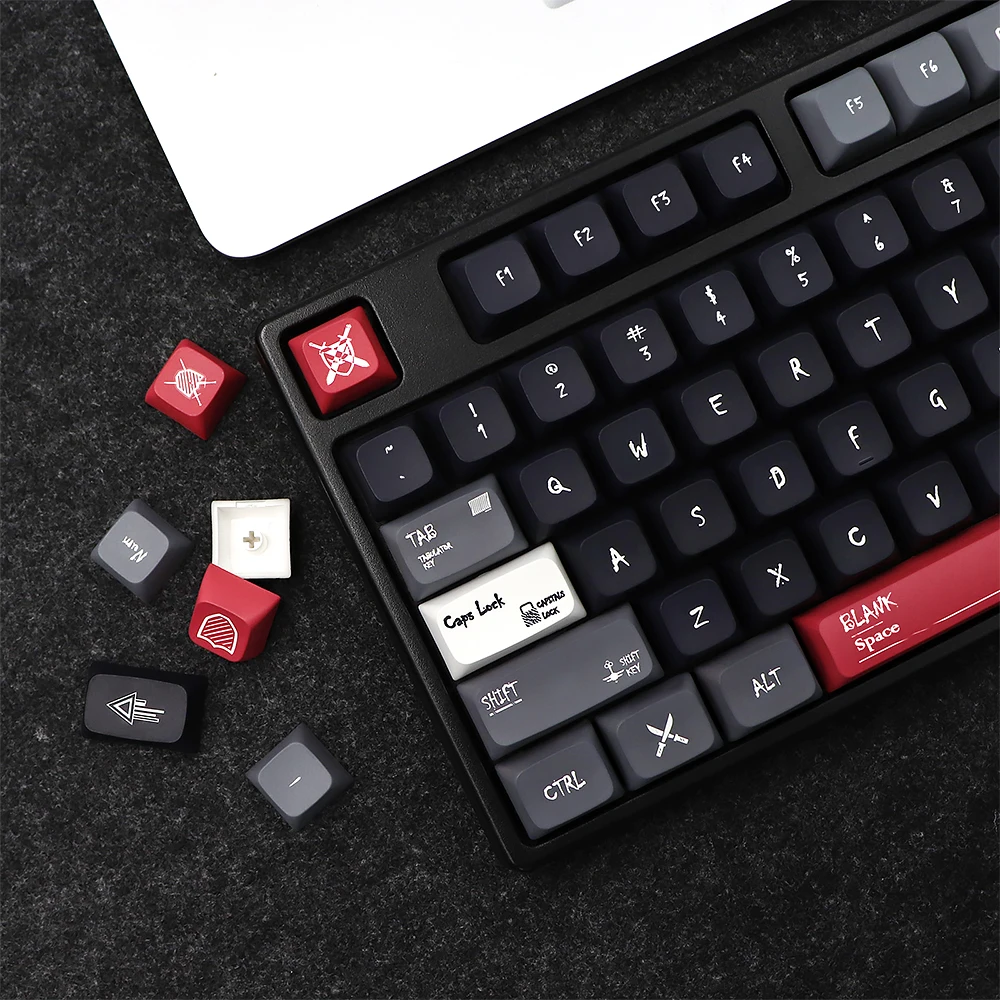 GMK-KEY God of War Keycap PBT XDA Dye Sublimation Keycaps For RK61/gk61/GK64/68/84/980/GMMK PRO Keyboard Cap 7u Split Spacebar