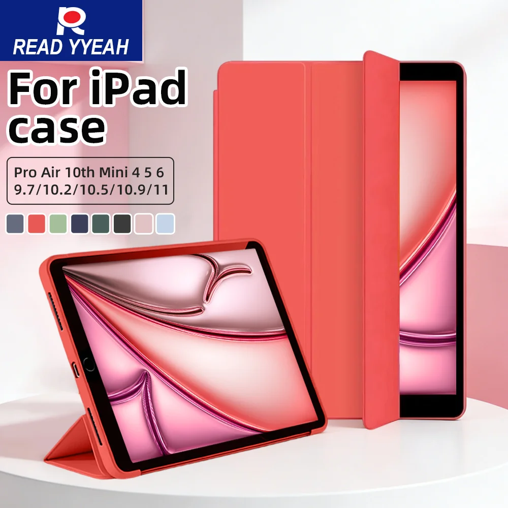 

Smart Case For iPad A16 11th 2025 Pro 13 11 M4 12.9 Air 11 M2 5 4 3 2 10.9 Funda 9th 10th 7th 8th Gen Mini 5 6 7 8.3 10.2 Cover