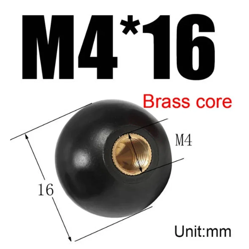 1pc Machine Tool Handle Ball Nut Ball Shaped Head Clamping Nuts Bakelite Ball Brass Core For Lathe Mechanical Equipment