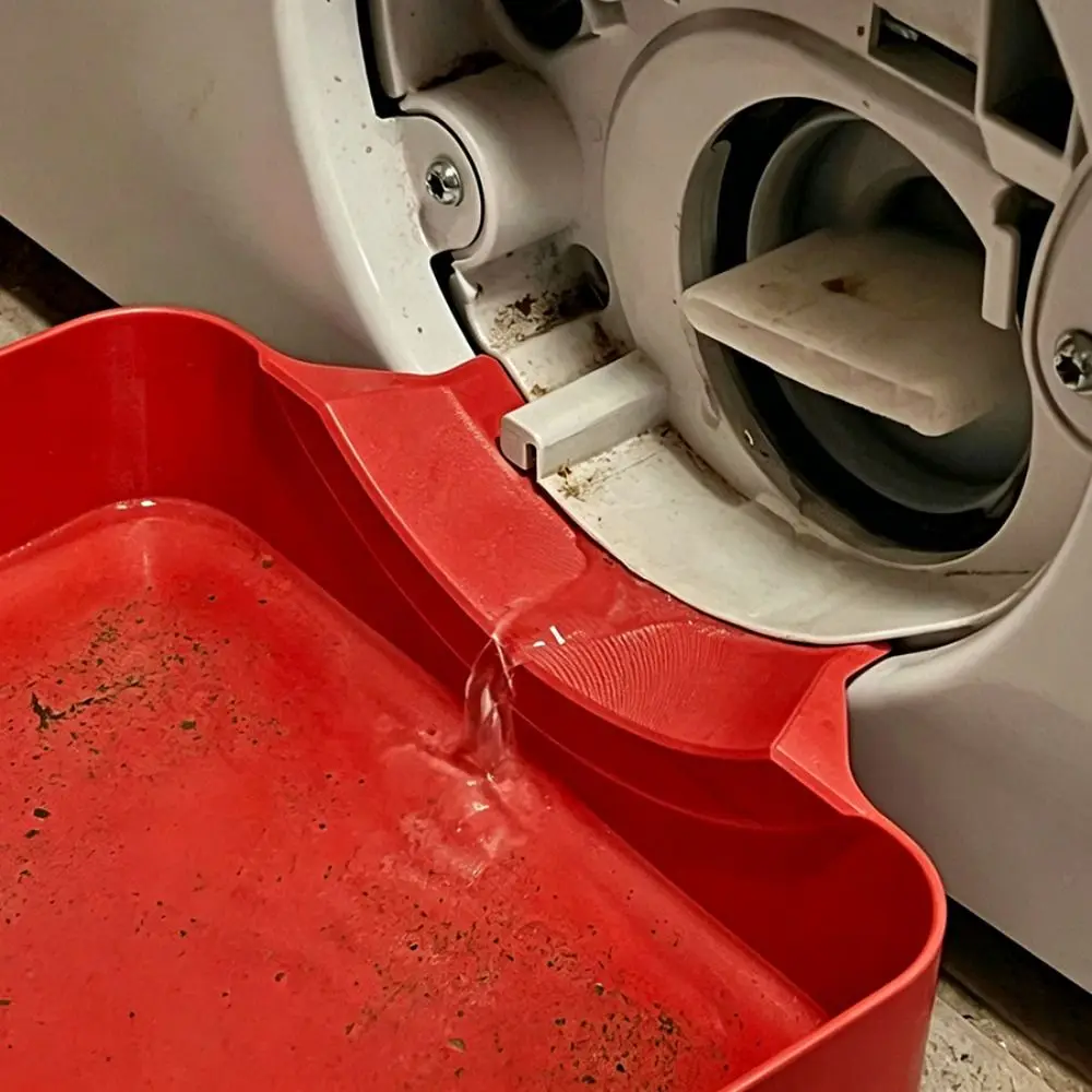 3D Printed Washing Machine Drainage Tray Clean Washer Filter Water Leakage Prevention Drip Tray for Fluff Filter Cleaning