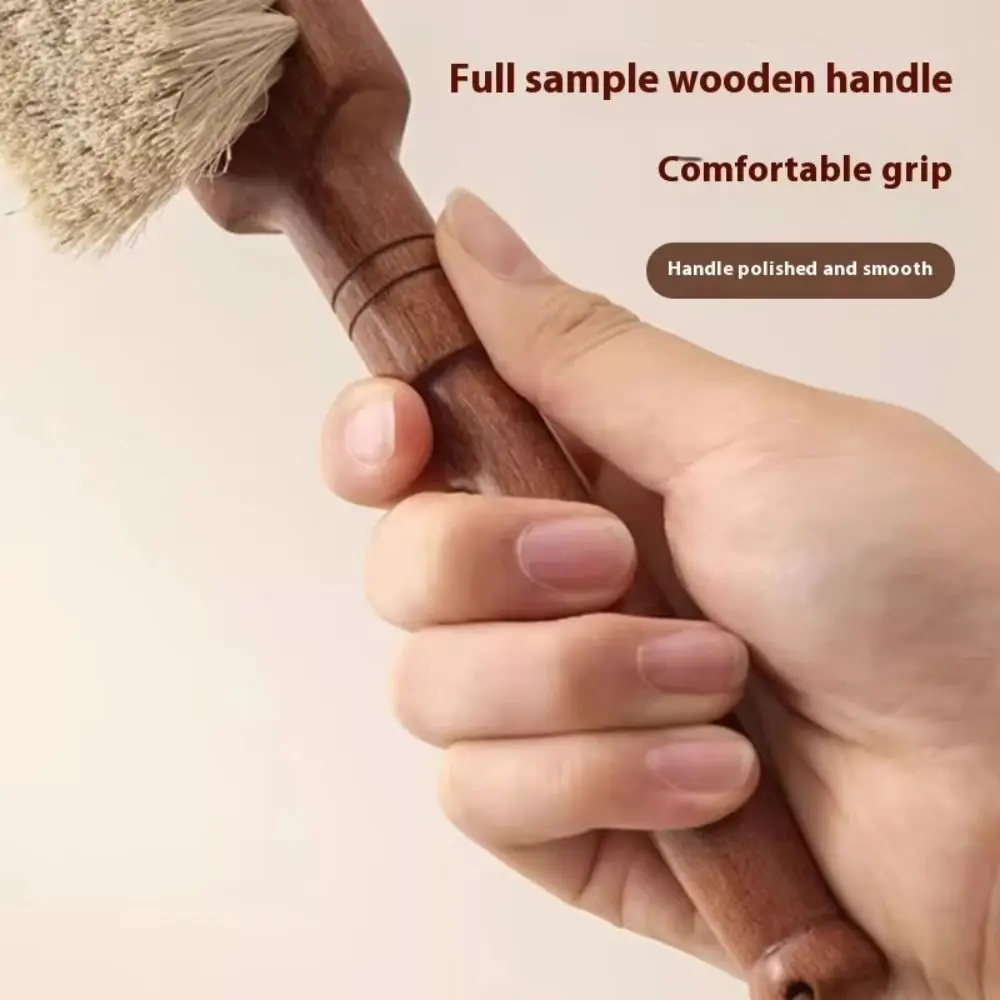 Soft Bristle Bed Brush Long Handle Beech Wood Dust Removal Brush Anti-static No Residue Sofa Brush Household Cleaning Artifact