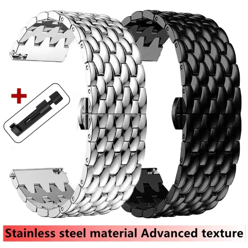 22mm Stainless Steel Strap For OnePlus Watch 3 2 2R 46mm Metal Band For OPPO Watch X X2 4 Pro/Realme Watch S 2 3 Pro Bracelet