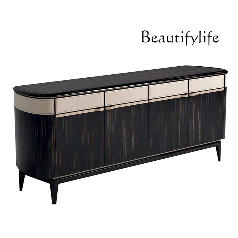 

Italian light luxury dining side cabinets modern ebony paint home high-end restaurant storage lockers cupboards