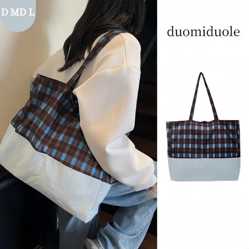 

Модная холщовая сумка-тоут для женщин, вместительная повседневная сумка через плечо для учебы, работы и путешествий