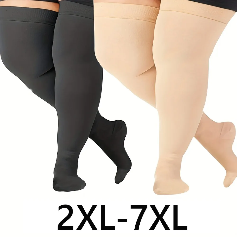 1 Paar Overknee-Oberschenkelhohe Kompressionsstrümpfe für Damen und Herren – Knieschutz in voller Länge, Socken geeignet zum Laufen
