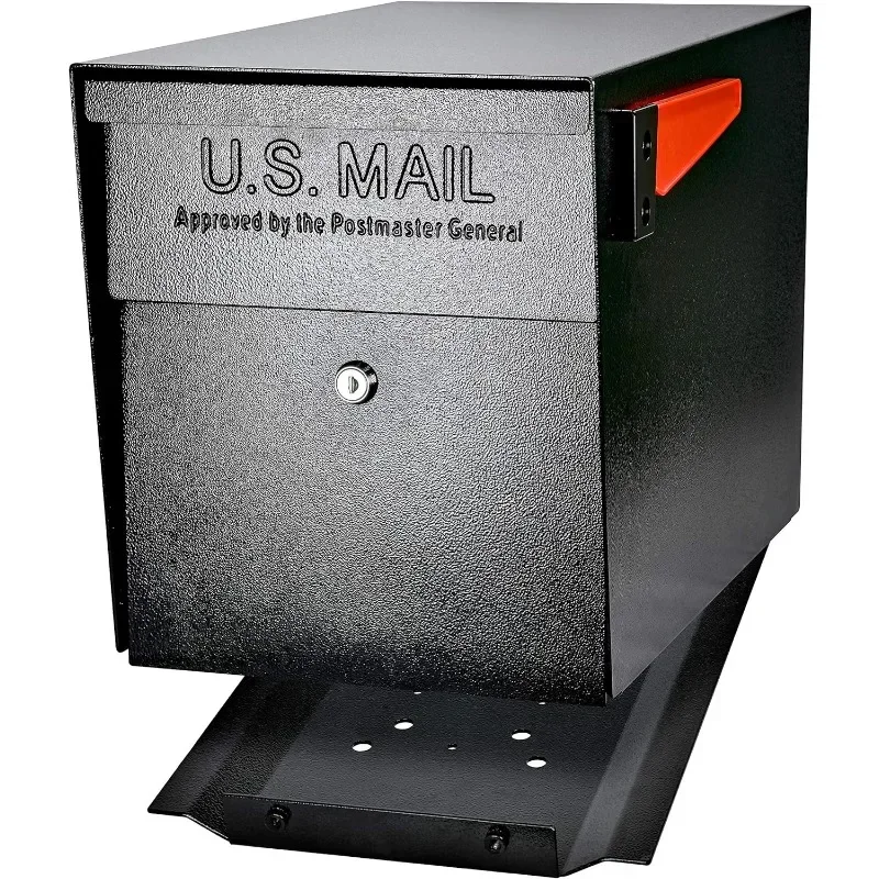 Mail Boss 7106 Curbside Steel Post Mount Security Locking Mailbox, Black, Extra Large, 21 in. D x 11.125 in. W x 13.75 in. H