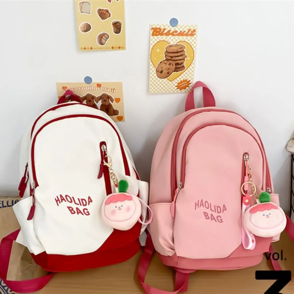 Leisure Ins Students Backpack Simple Cool School Bag Fashion Large Capacity Shoulder Bag Textbook