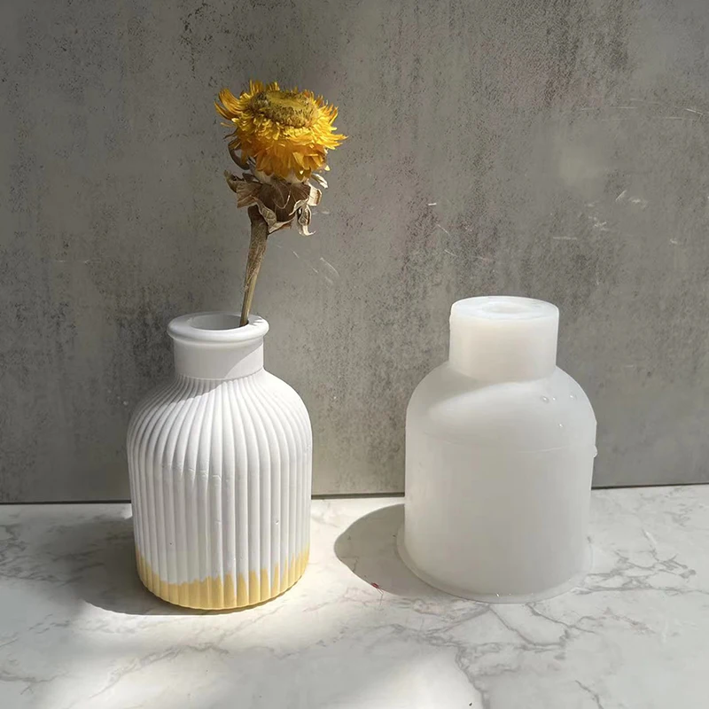 Home Crafts Planter Vases Silicone Molds for DIY Epoxy Plaster Concrete Flower Pot Injection Mould Gardening Decor Handmade Gift