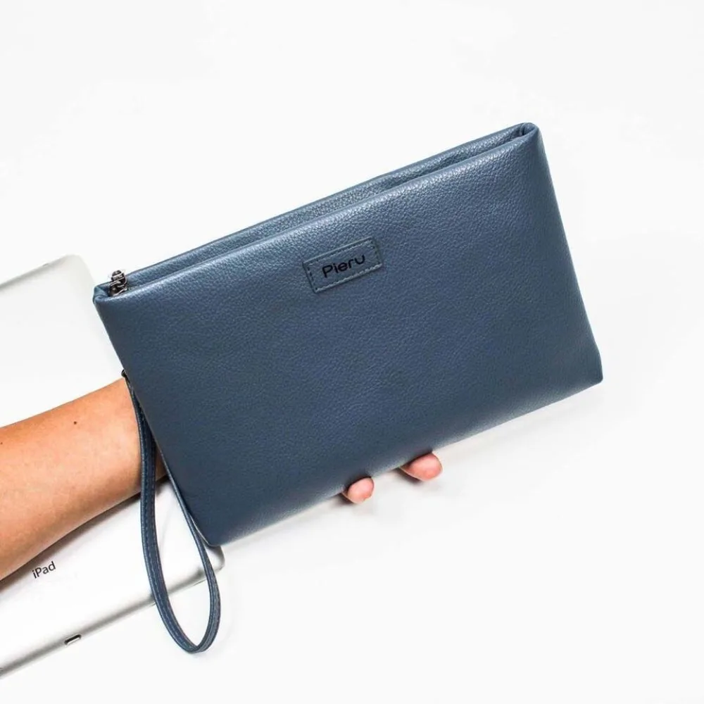 Multifunctional File Folder Bag New Large Capacity Soft Leather Texture Coin Purse Clemence Business Package