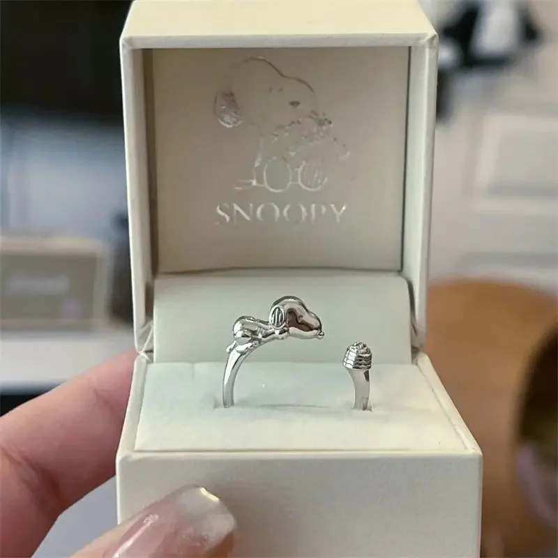 Snoopy Ring Cartoon Mini Comic Cute Cartoon Peripheral Niche Design Opening Adjustable Ring Birthday Gift