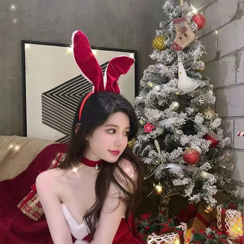 Słodka kreskówka bardzo duża pluszowa opaska z uszami królika śliczna długa opaska z uszami królika opaska do włosów króliczek Anime Cosplay akcesoria do włosów