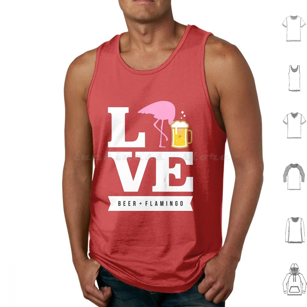 Love Beer And Flamingo Forever Tank Tops Print Cotton Beer Flamingo Pink Drink Beverage Love Love Beer Drunk Pool