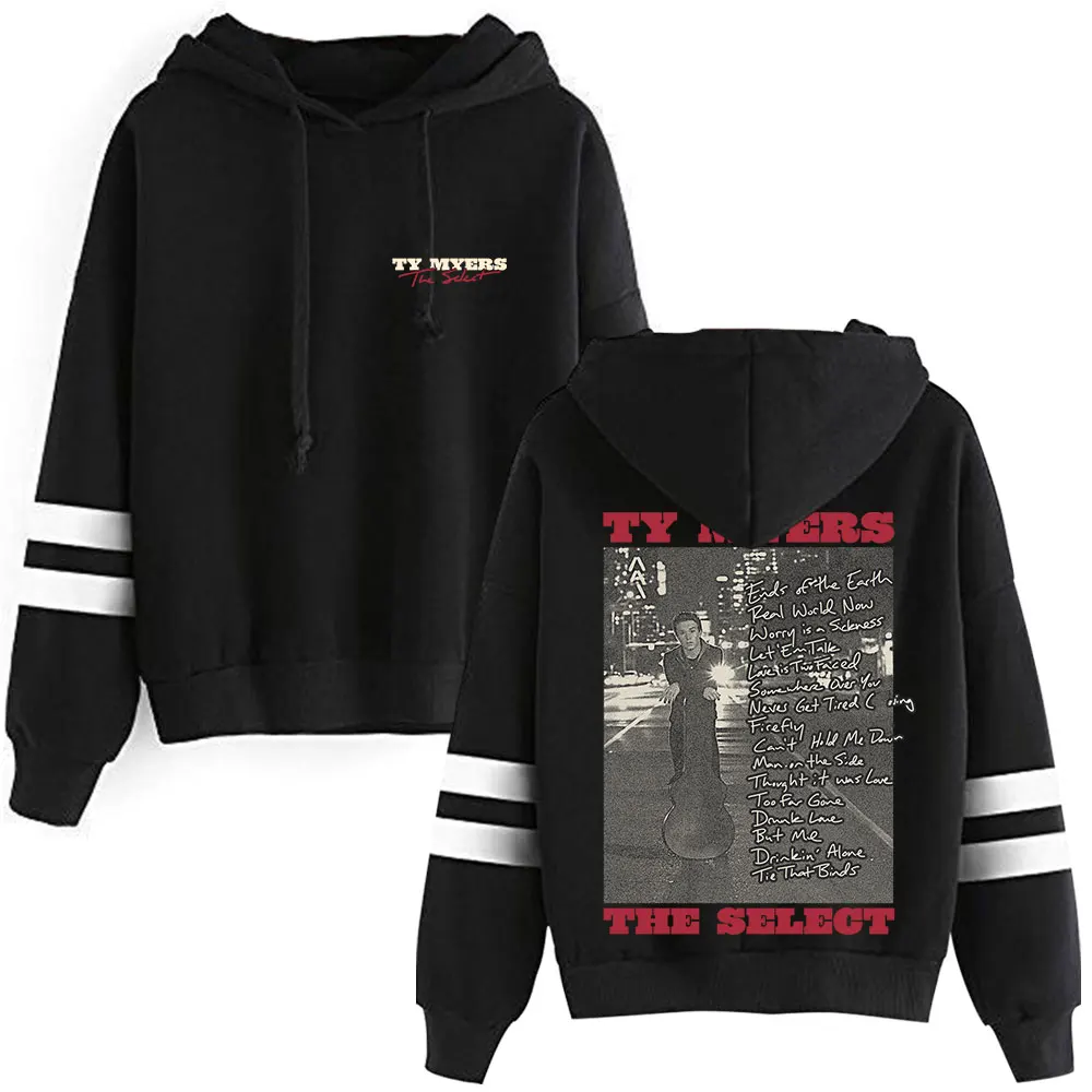 Ty Myers Tracklist Pullover Hoodies The Select Tour Merch Pocketless Parallel Bars Sleeve Streetwear