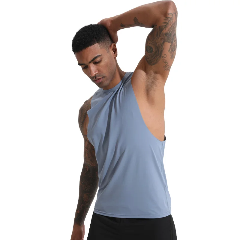 

Summer Men Training Sleeveless Vest Quick Dry Fitness Sports Running Tank Top Casual Muscle Gym Sportwear Bodybuilding Singlet